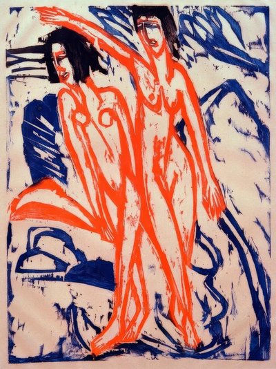 Two Bathers on the Beach by Ernst Ludwig Kirchner